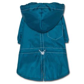 Touchdog Split-Vent Designer Waterproof Dog Raincoat (Color: Blue, size: large)